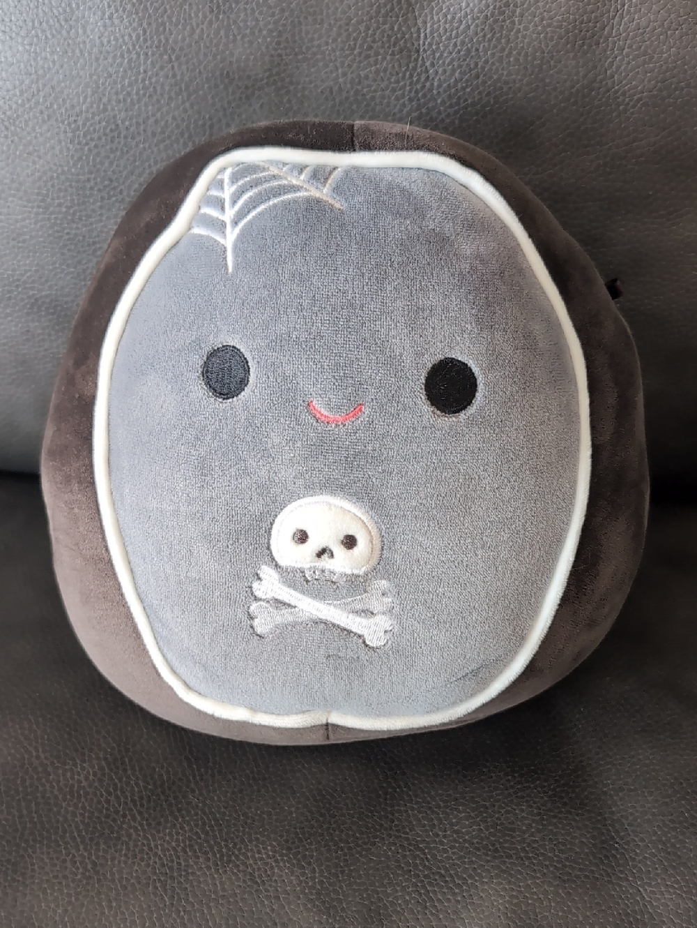Squishmallow Gray Skull Plush Pillow